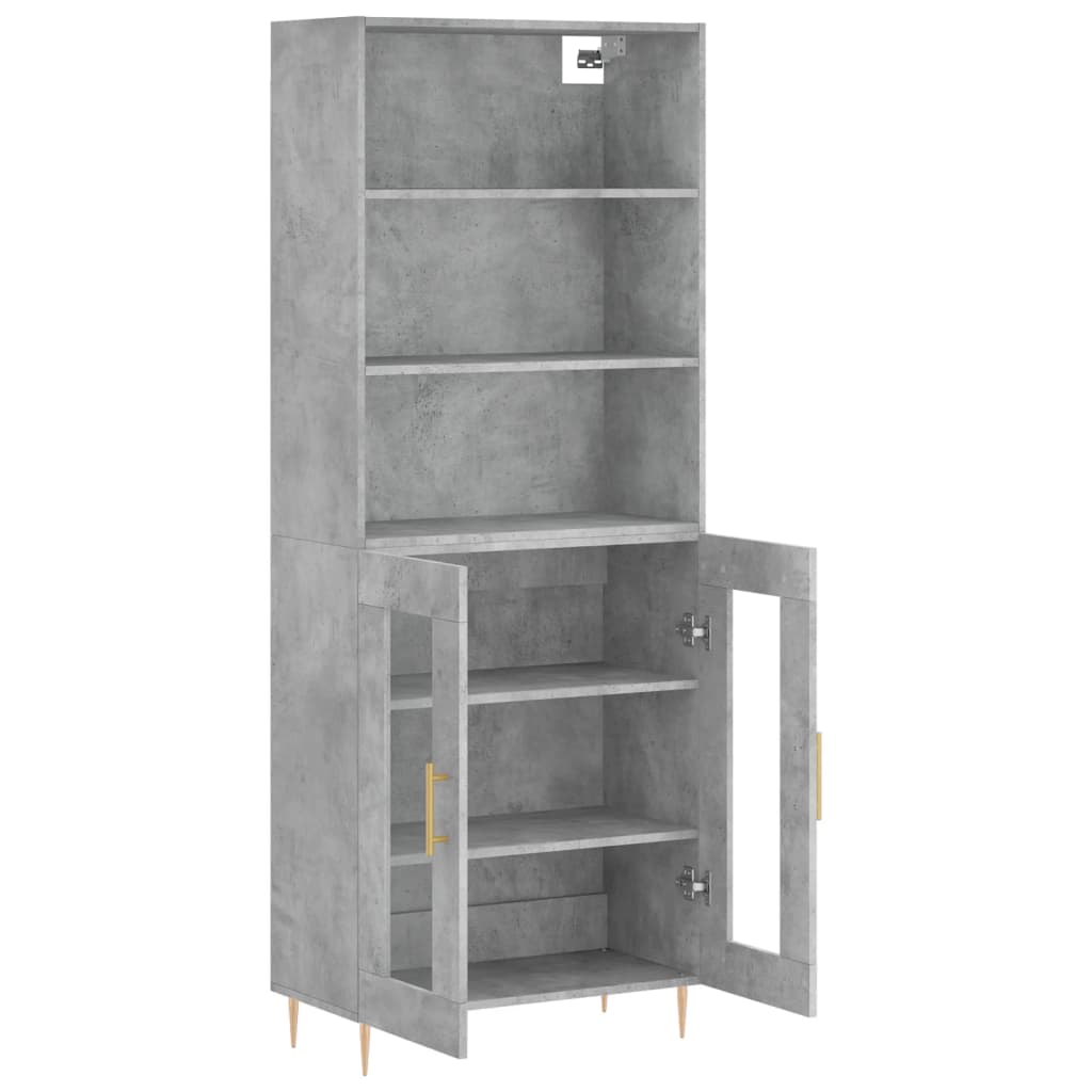 Credenza Grigio Cemento 69,5x34x180 cm in Legno Multistrato 3189305