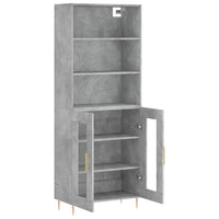 Credenza Grigio Cemento 69,5x34x180 cm in Legno Multistrato 3189305