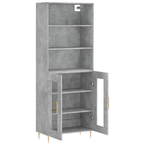 Credenza Grigio Cemento 69,5x34x180 cm in Legno Multistrato 3189305