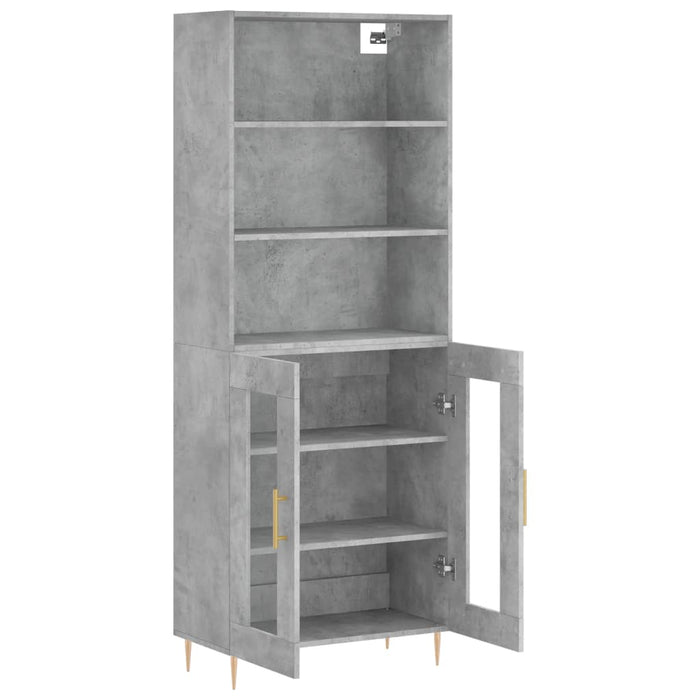 Credenza Grigio Cemento 69,5x34x180 cm in Legno Multistrato 3189305