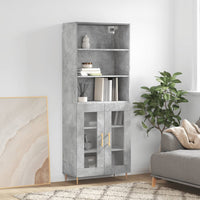 Credenza Grigio Cemento 69,5x34x180 cm in Legno Multistrato 3189305