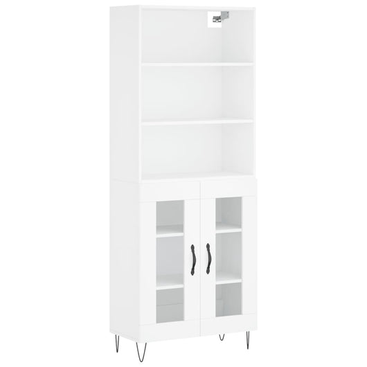Credenza buffet cassettiera mobile contenitore organizer cucina soggiorno soggiorno alto 69,5 x 34 x 180 cm derivati ​​del legno bianco 02_0032624