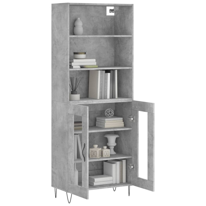 Credenza Grigio Cemento 69,5x34x180 cm in Legno Multistrato 3189313