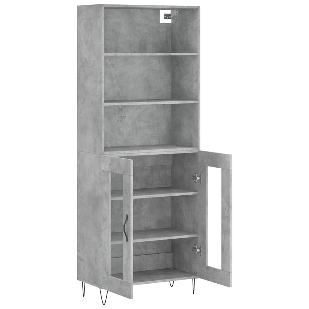 Credenza Grigio Cemento 69,5x34x180 cm in Legno Multistrato 3189313