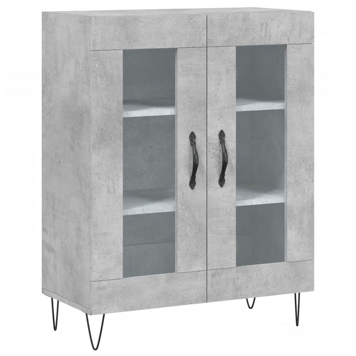 Credenza-Buffet-Armadio da cucina Grigio Cemento 69,5x34x180 cm in Legno Multistrato 233336