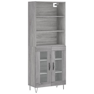 Credenza Grigio Sonoma 69,5x34x180 cm in Legno Multistrato 3189315