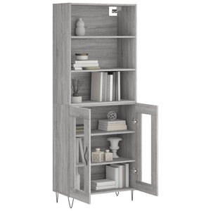 Credenza Grigio Sonoma 69,5x34x180 cm in Legno Multistrato 3189315