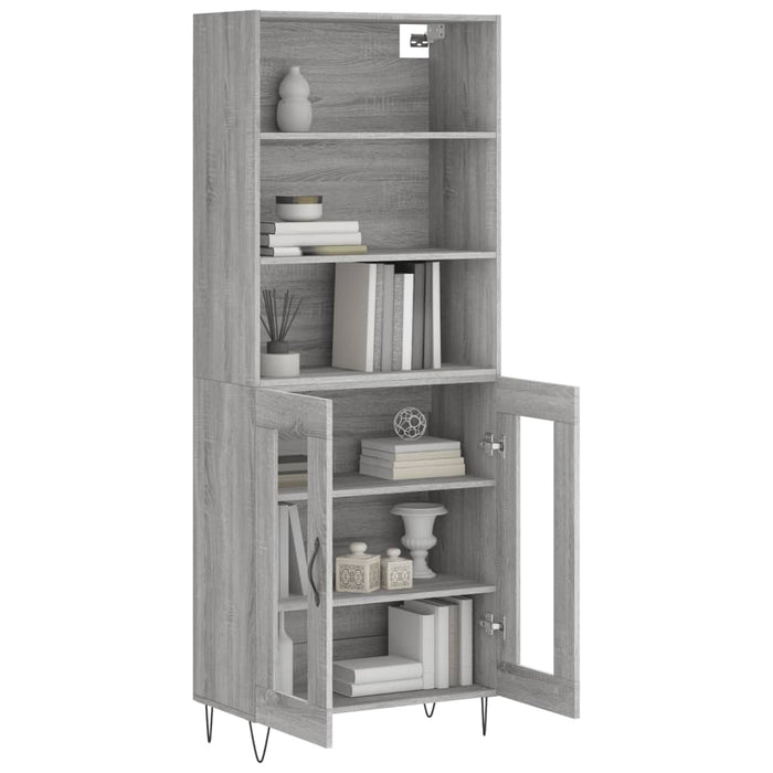 Credenza Grigio Sonoma 69,5x34x180 cm in Legno Multistrato 3189315