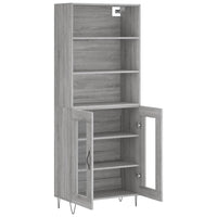 Credenza Grigio Sonoma 69,5x34x180 cm in Legno Multistrato 3189315