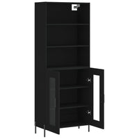 Credenza buffet cassettiera mobile contenitore organizer cucina soggiorno soggiorno alto 69,5 x 34 x 180 cm multistrato nero 02_0035072