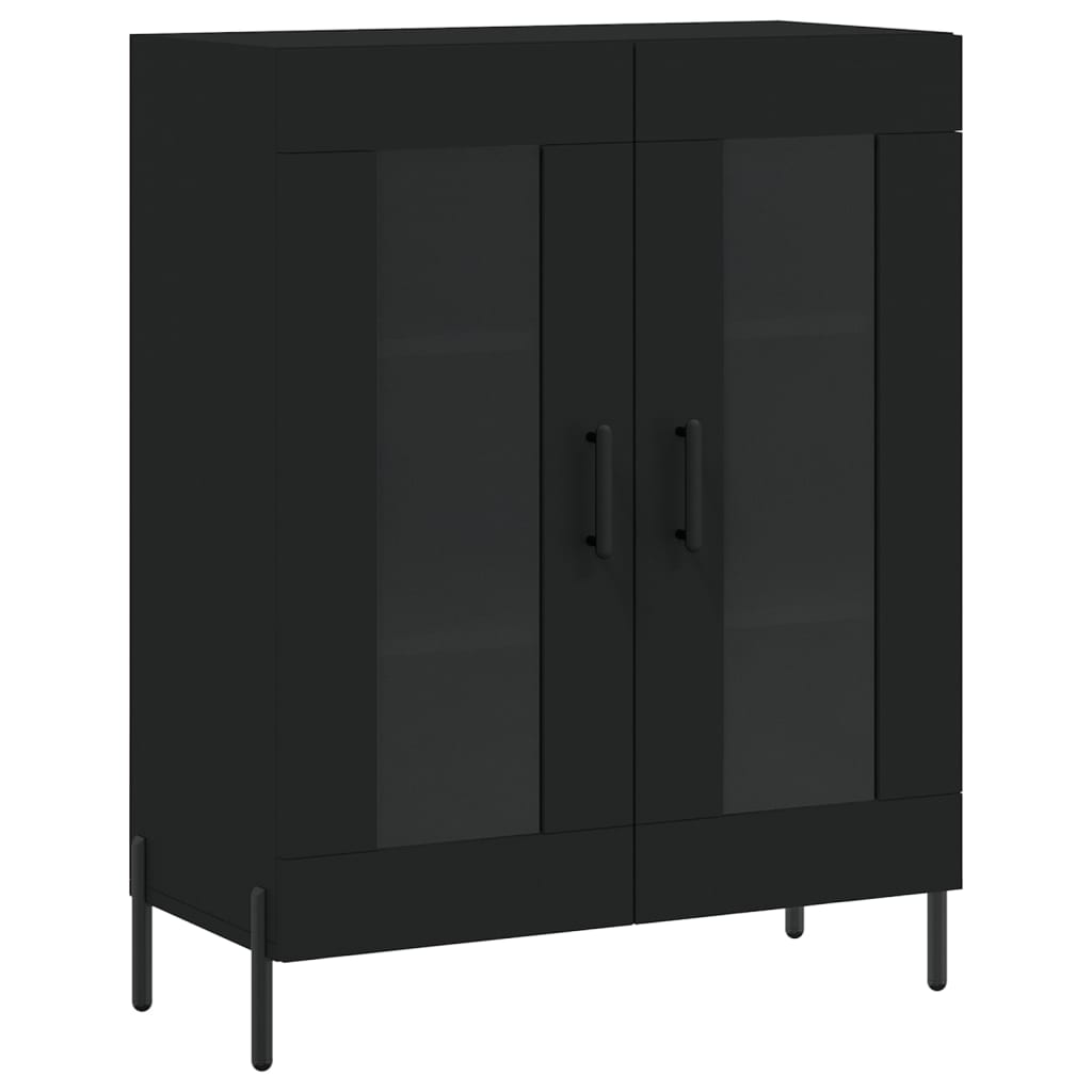 Credenza buffet cassettiera mobile contenitore organizer cucina soggiorno soggiorno alto 69,5 x 34 x 180 cm multistrato nero 02_0035072