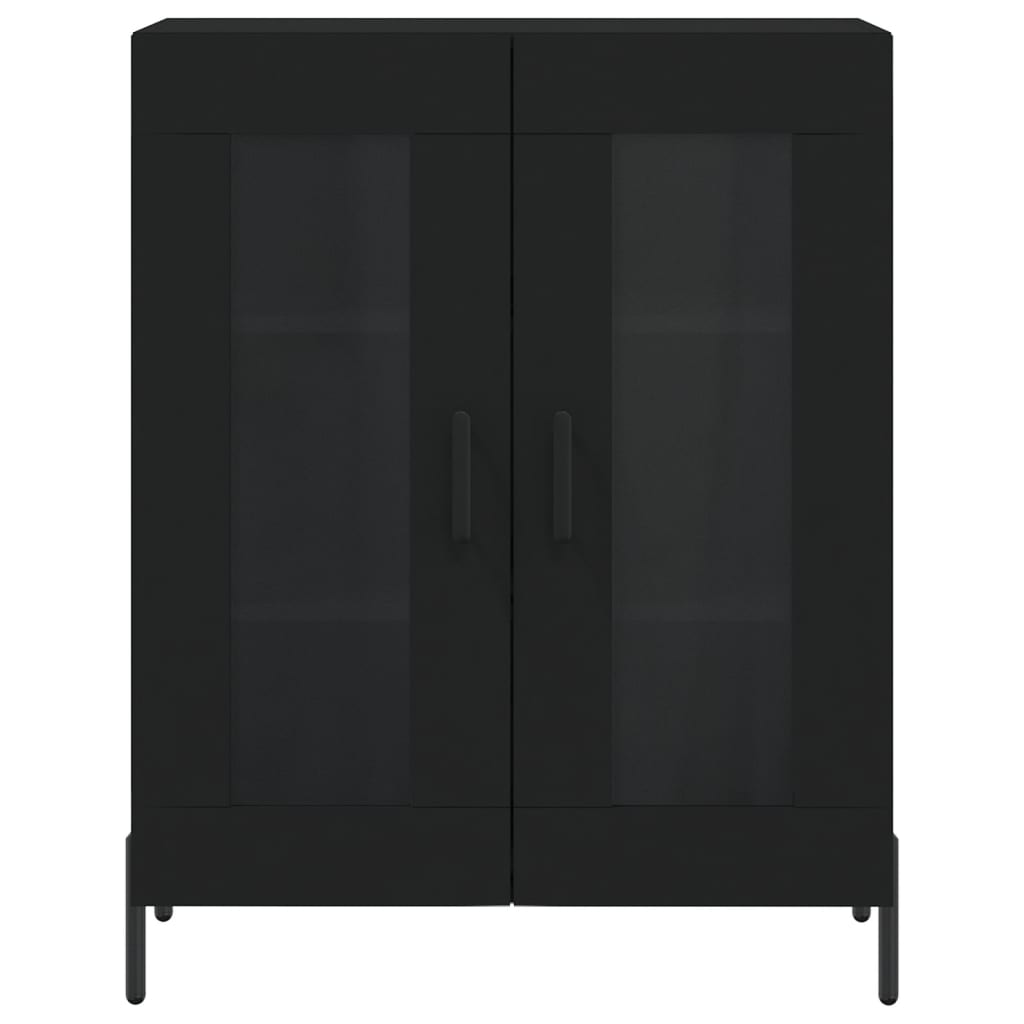 Credenza buffet cassettiera mobile contenitore organizer cucina soggiorno soggiorno alto 69,5 x 34 x 180 cm multistrato nero 02_0035072