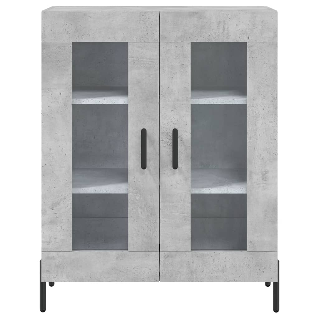 Credenza-Buffet-Armadio da cucina Grigio Cemento 69,5x34x180 cm in Legno Multistrato 675032