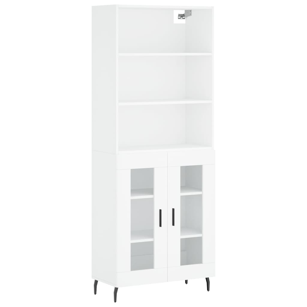 Buffet credenza cassettiera armadio mobile contenitore organizer cucina soggiorno salotto alto 695 x 34 x 180 cm legno ingegnerizzato bianco 02_0032733