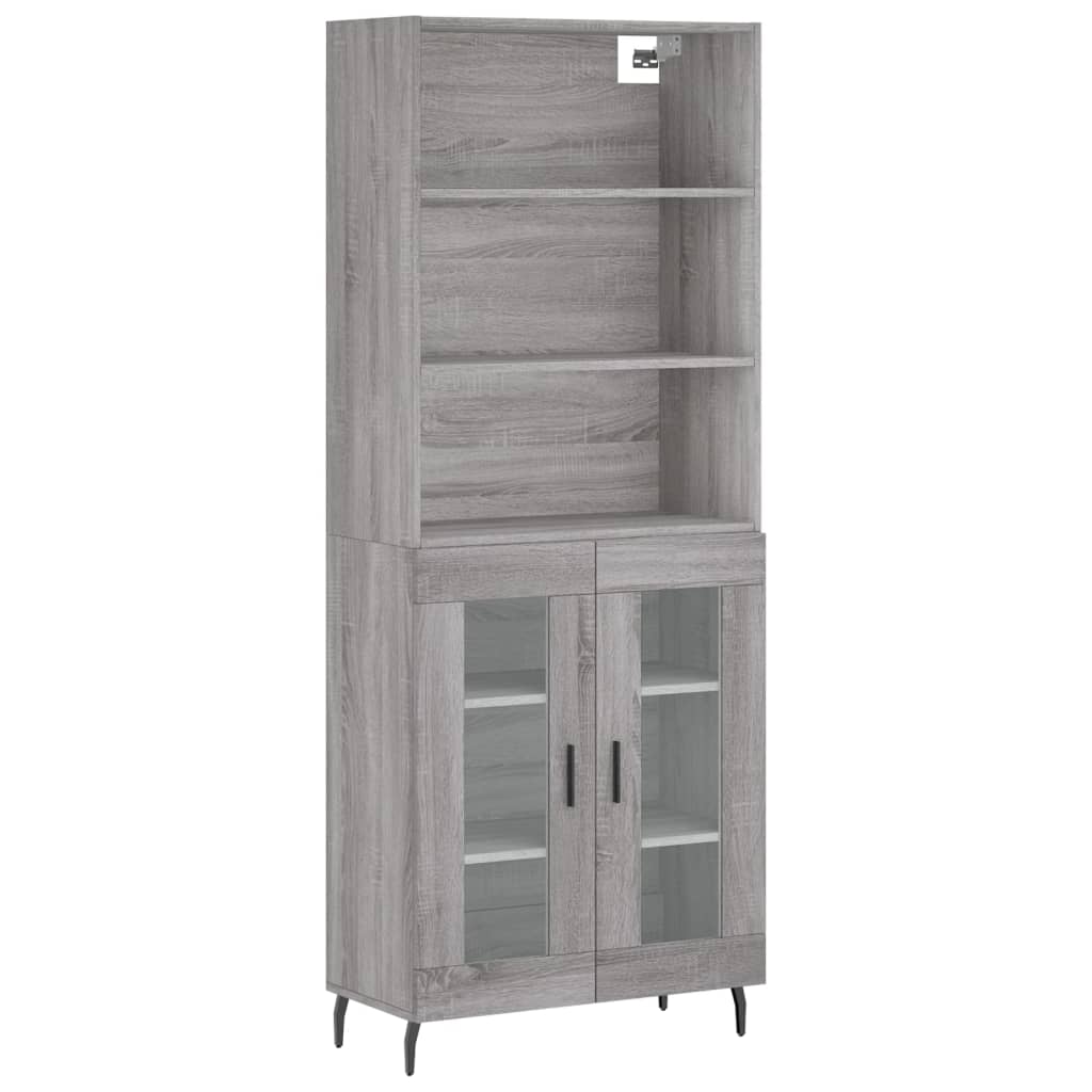 Credenza Grigio Sonoma 69,5x34x180 cm in Legno Multistrato 3189339