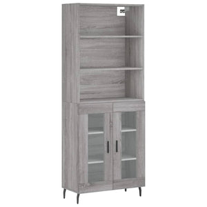 Credenza Grigio Sonoma 69,5x34x180 cm in Legno Multistrato 3189339