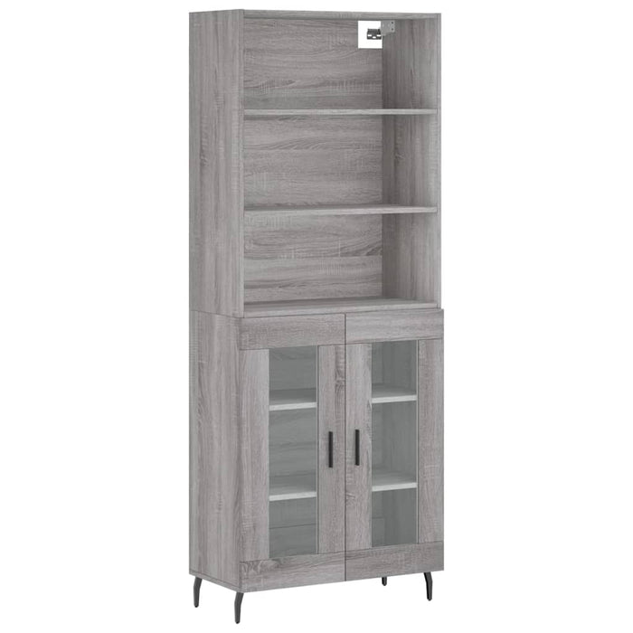 Credenza Grigio Sonoma 69,5x34x180 cm in Legno Multistratocod mxl 77658