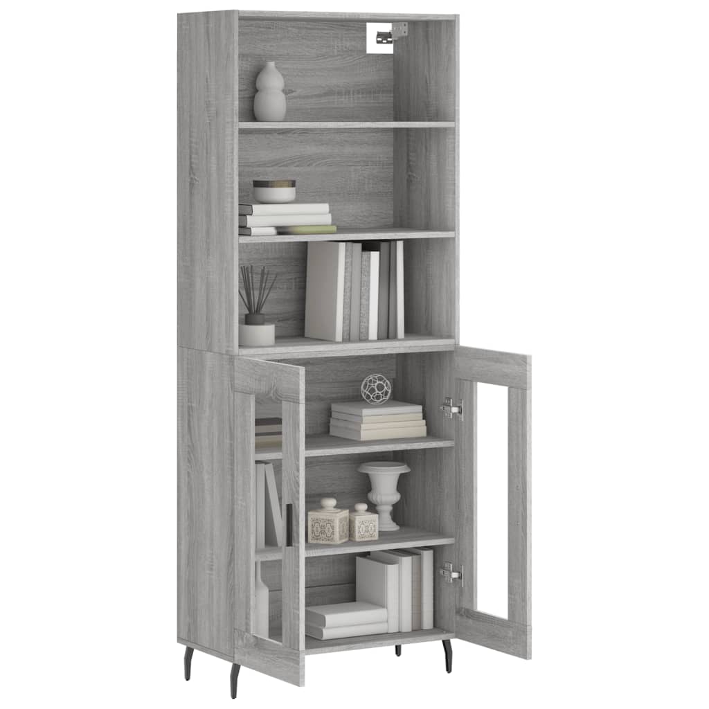 Credenza Grigio Sonoma 69,5x34x180 cm in Legno Multistrato 3189339