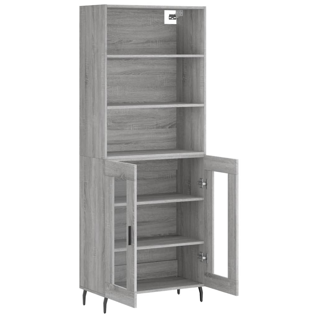 Credenza Grigio Sonoma 69,5x34x180 cm in Legno Multistrato 3189339