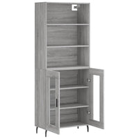 Credenza Grigio Sonoma 69,5x34x180 cm in Legno Multistrato 3189339