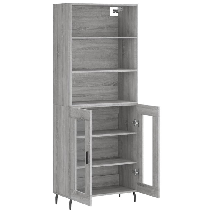 Credenza Grigio Sonoma 69,5x34x180 cm in Legno Multistrato 3189339