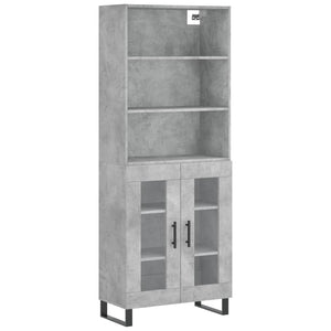 Credenza Grigio Cemento 69,5x34x180 cm in Legno Multistrato 3189345