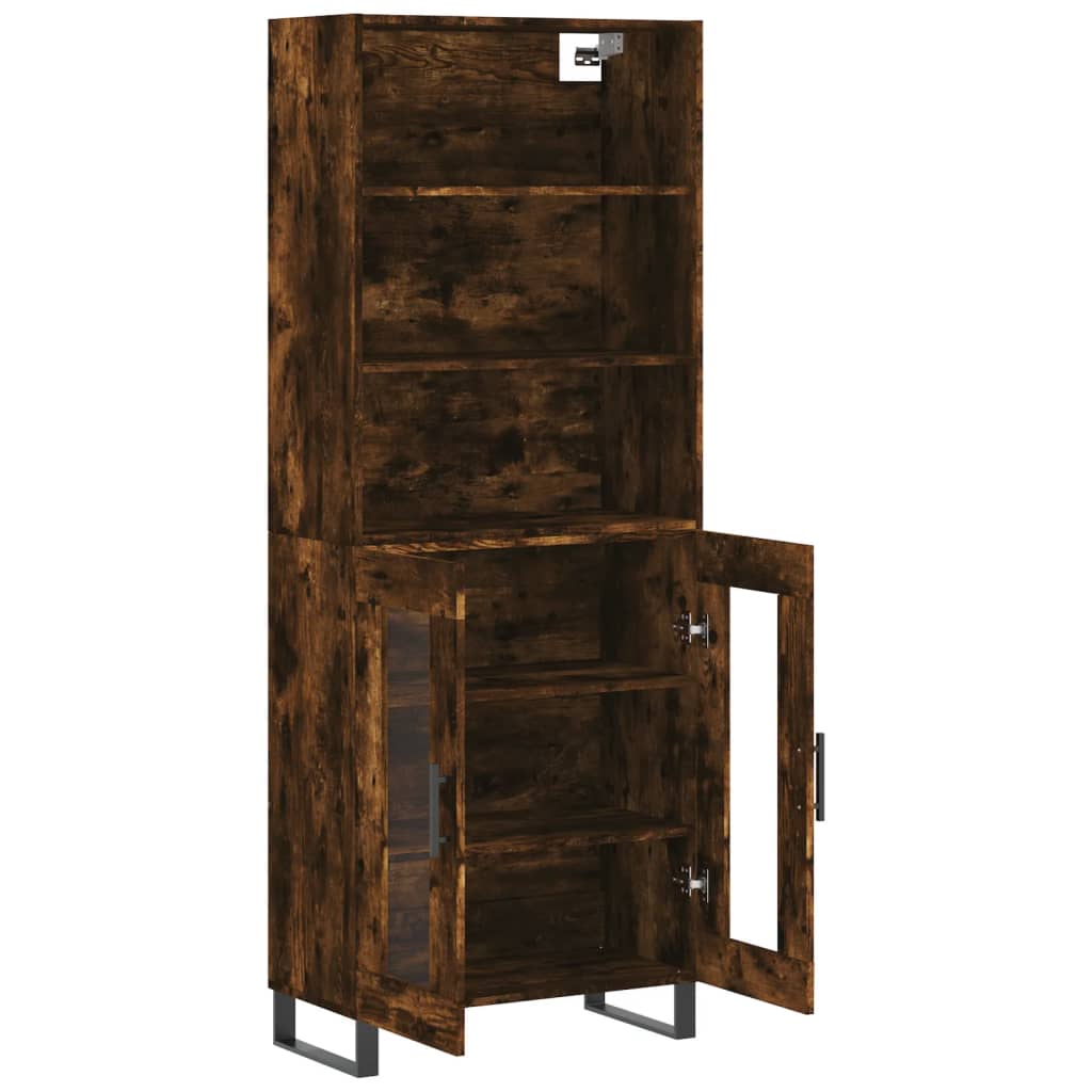 Credenza Rovere Fumo  69,5x34x180 cm in Legno Multistrato 3189346