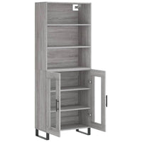 Buffet credenza cassettiera armadio mobile contenitore organizer cucina soggiorno salotto rovere Sonoma alto 695 x 34 x 180 cm legno ingegnerizzato grigio 02_0035555