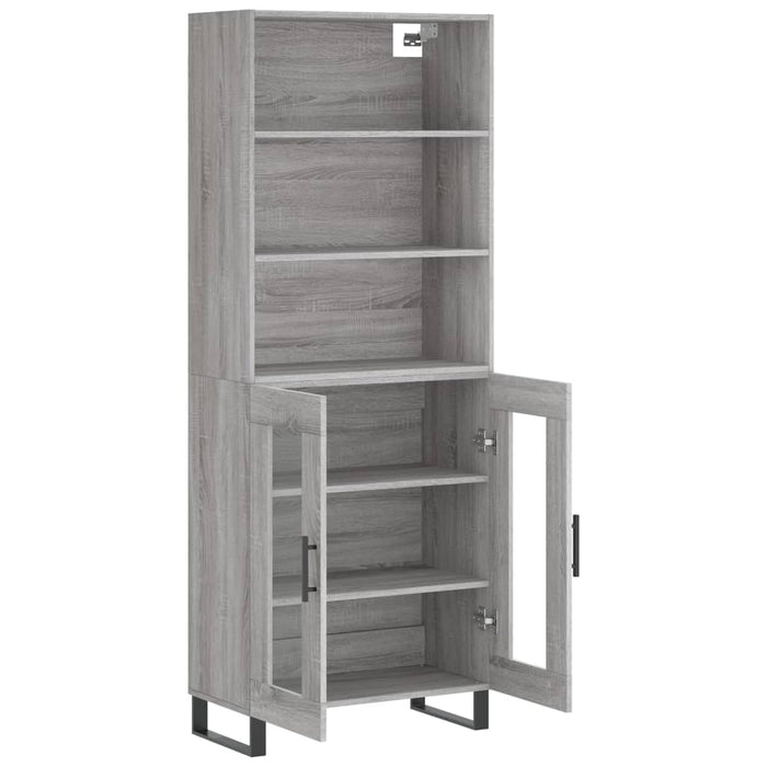 Buffet credenza cassettiera armadio mobile contenitore organizer cucina soggiorno salotto rovere Sonoma alto 695 x 34 x 180 cm legno ingegnerizzato grigio 02_0035555