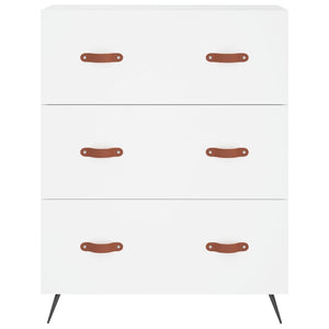 Credenza-Buffet-Armadio da cucina Bianca 69,5x34x180 cm in Legno Multistrato 658049