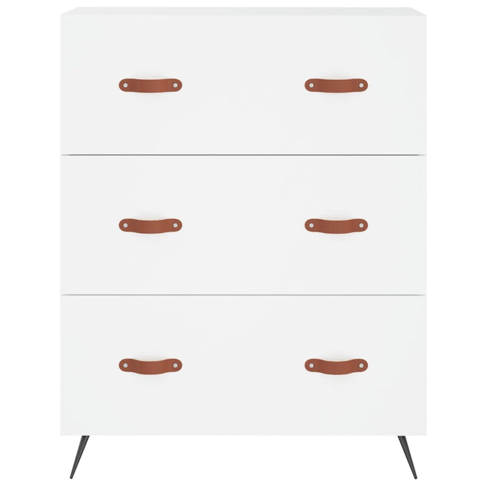 Credenza-Buffet-Armadio da cucina Bianca 69,5x34x180 cm in Legno Multistrato 658049