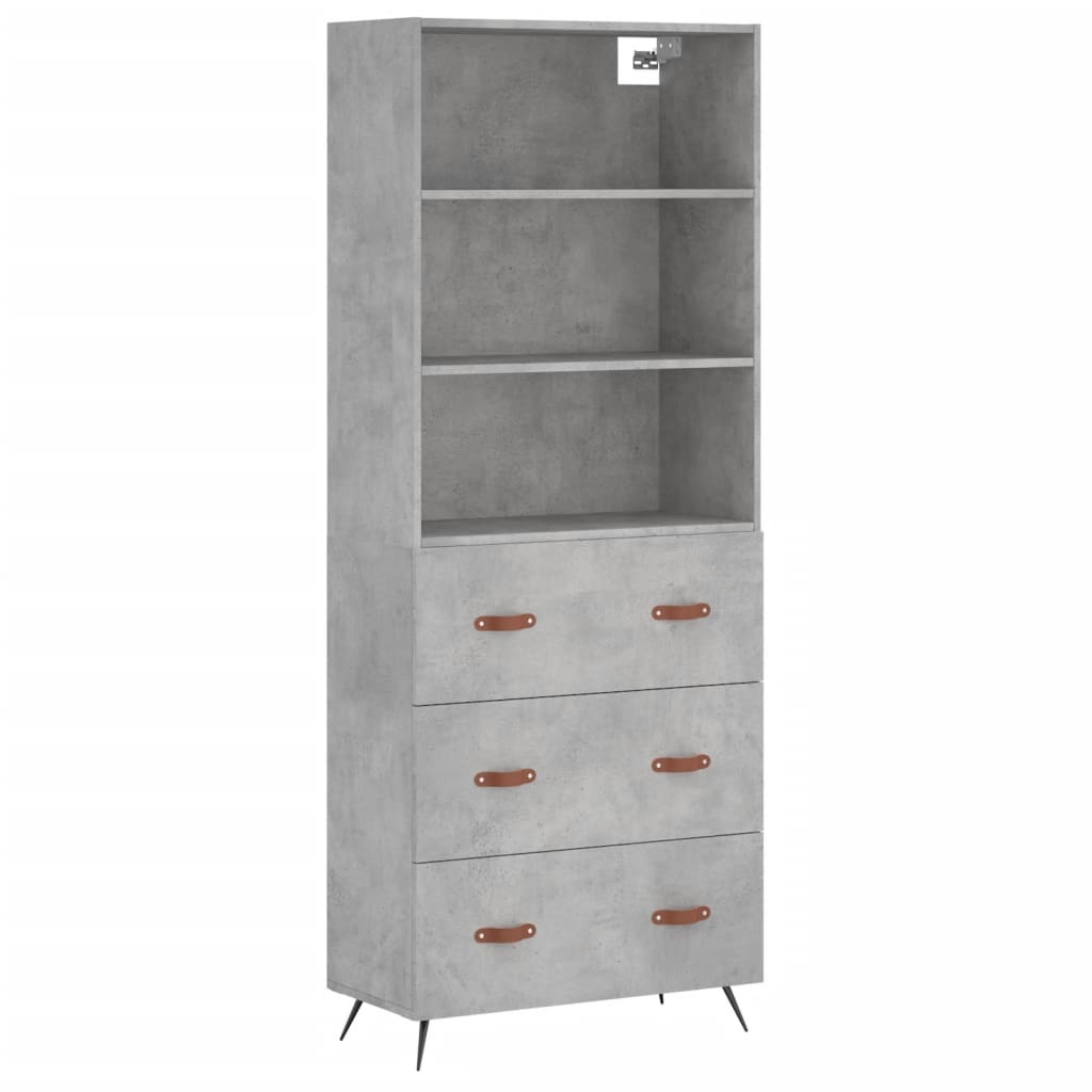 Credenza Grigio Cemento 69,5x34x180 cm in Legno Multistrato 3189353