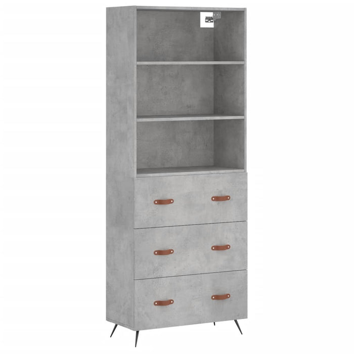 Credenza Grigio Cemento 69,5x34x180 cm in Legno Multistrato 3189353