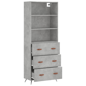 Credenza Grigio Cemento 69,5x34x180 cm in Legno Multistrato 3189353