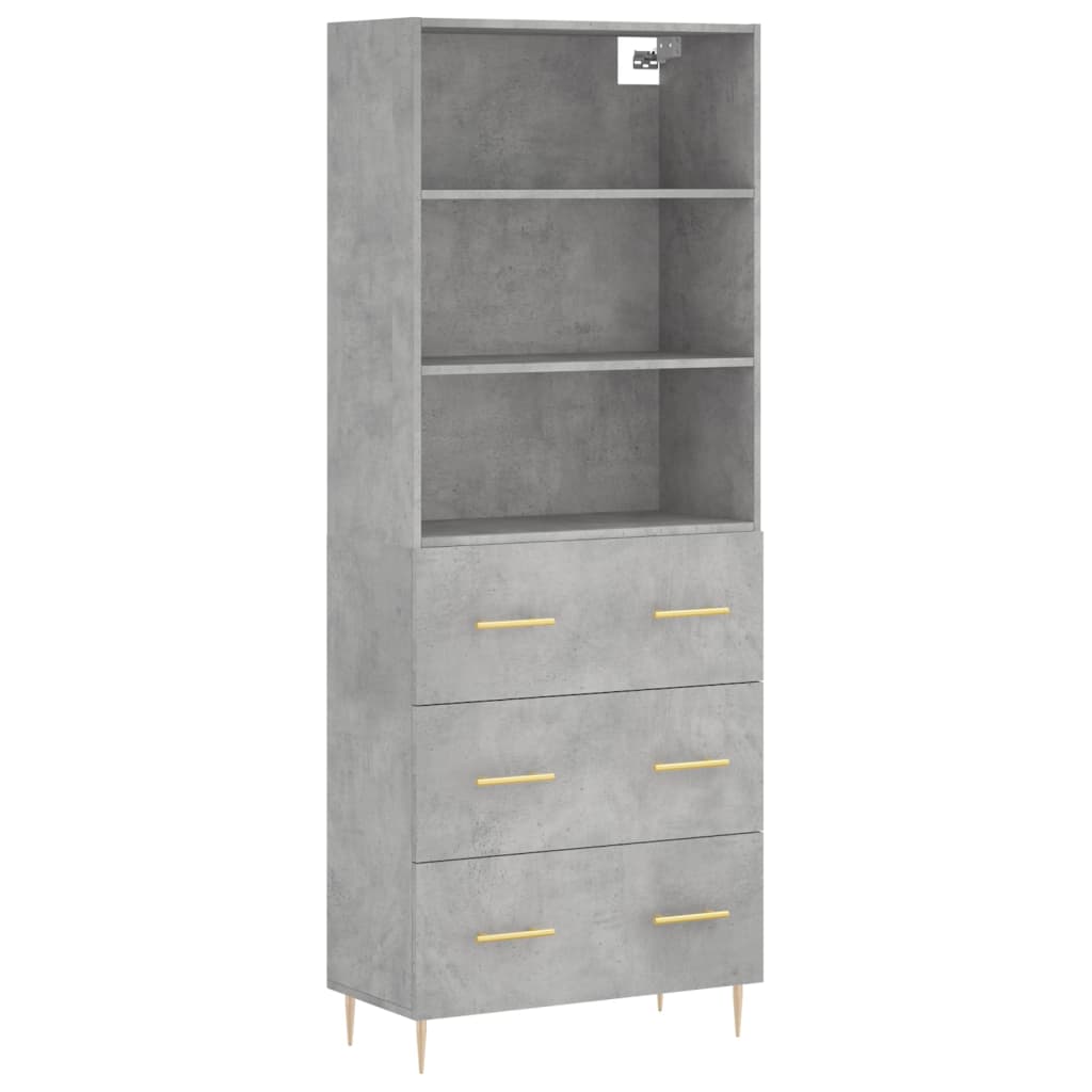 Credenza Grigio Cemento 69,5x34x180 cm in Legno Multistrato 3189369