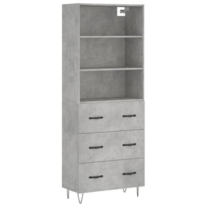 Credenza Grigio Cemento 69,5x34x180 cm in Legno Multistrato 3189377