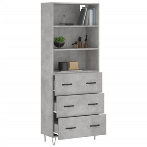 Credenza Grigio Cemento 69,5x34x180 cm in Legno Multistrato 3189377