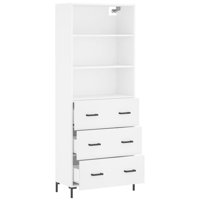 Credenza Bianca 69,5x34x180 cm in Legno Multistrato 3189381