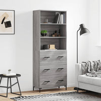 Credenza Grigio Sonoma 69,5x34x180 cm in Legno Multistratocod mxl 77670