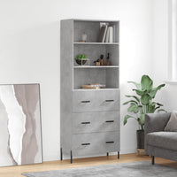 Credenza Grigio Cemento 69,5x34x180 cm in Legno Multistrato 3189393