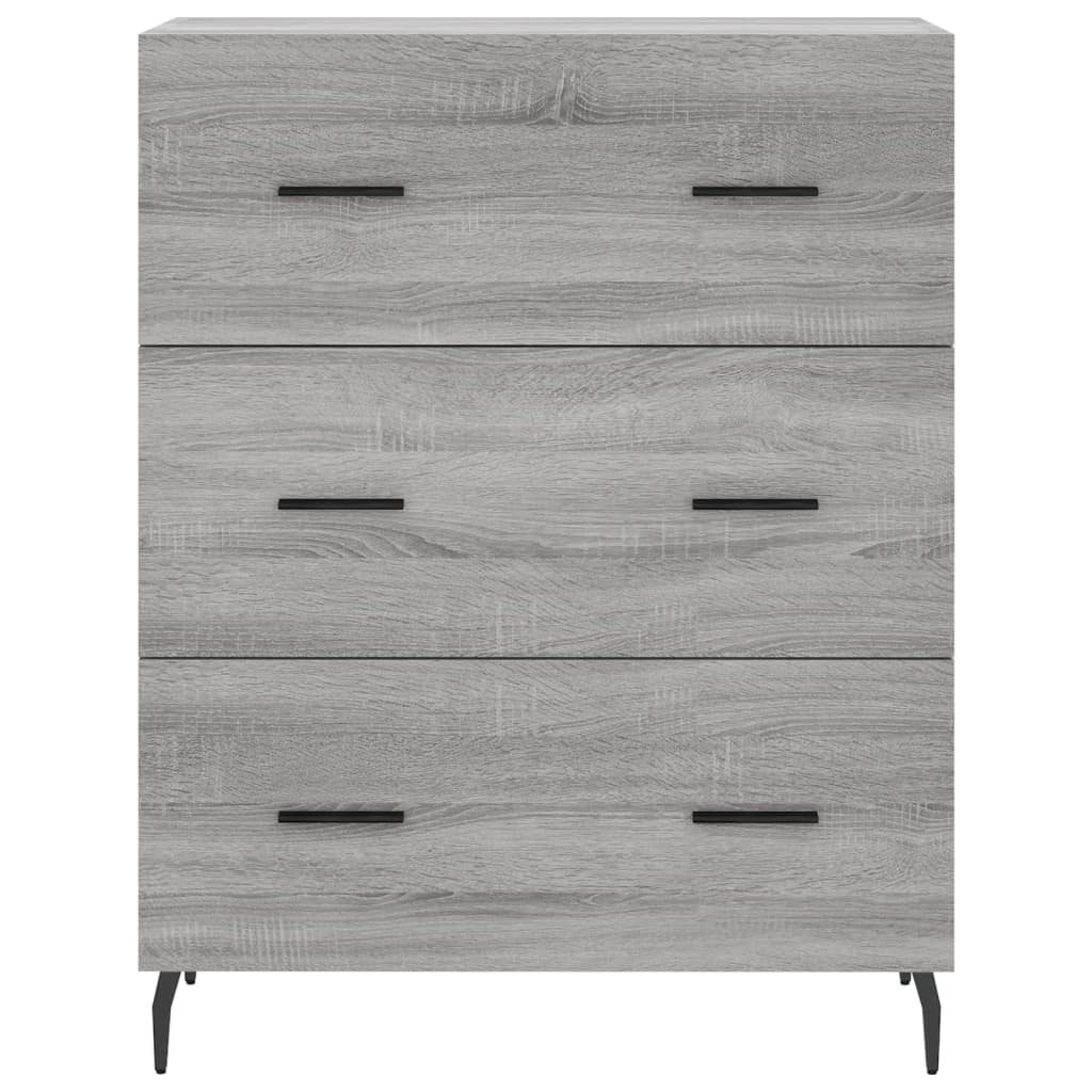 Credenza-Buffet-Armadio da cucina Grigio Sonoma 69,5x34x180 cm in Legno Multistrato 224971