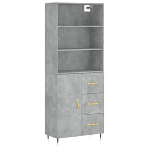 Credenza Grigio Cemento 69,5x34x180 cm in Legno Multistrato 3189425