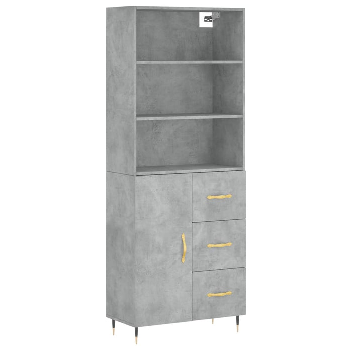 Credenza Grigio Cemento 69,5x34x180 cm in Legno Multistrato 3189425