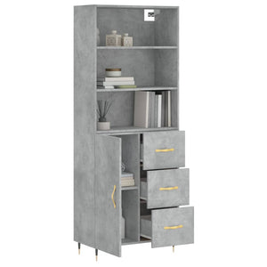 Credenza Grigio Cemento 69,5x34x180 cm in Legno Multistrato 3189425