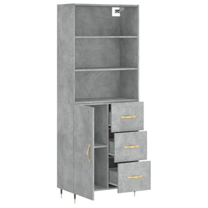 Credenza Grigio Cemento 69,5x34x180 cm in Legno Multistrato 3189425