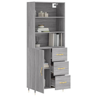 Credenza Grigio Sonoma 69,5x34x180 cm in Legno Multistrato 3189427