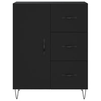 Credenza-Buffet-Armadio da cucina Nera 69,5x34x180 cm in Legno Multistrato 262398