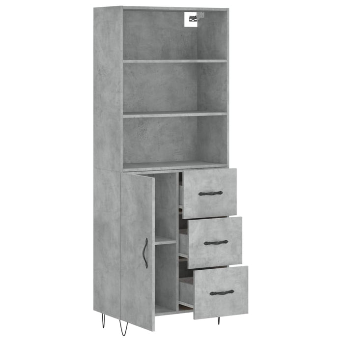 Credenza Grigio Cemento 69,5x34x180 cm in Legno Multistrato 3189441