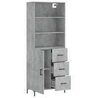 Credenza Grigio Cemento 69,5x34x180 cm in Legno Multistrato
