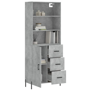 Credenza Grigio Cemento 69,5x34x180 cm in Legno Multistrato 3189457